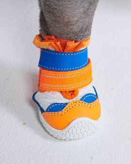 Hot Pavement Pawtector Dog Shoes - Orange Blue/Size A