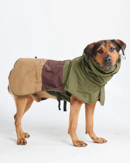 Breatheshield Dog Raincoat - Green Brown Tan/Size S