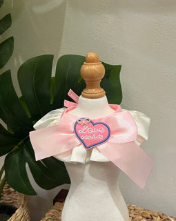 Pink Ribbon Bow Bib