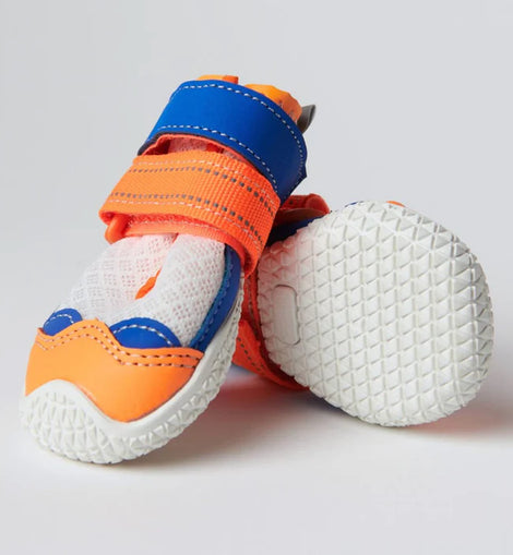 Hot Pavement Pawtector Dog Shoes - Orange Blue/Size A