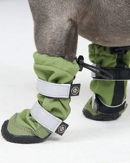 Flex Shell Water-Resistant Dog Boots - Green/Size A